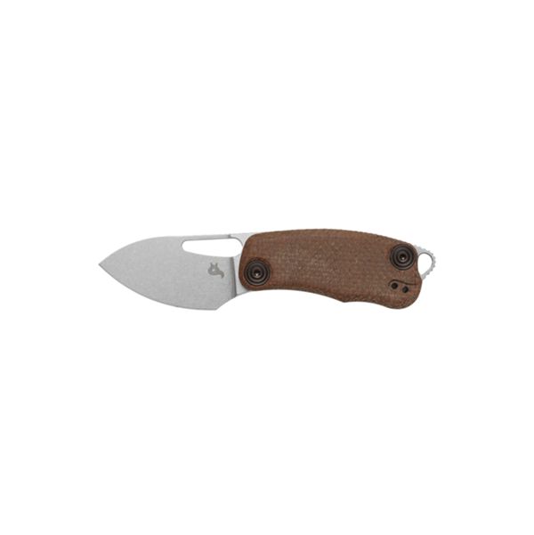 BLACK FOX NIX FOLDING KNIFE,ACID STONE WASH BLD STAINLESS STEEL D2,NATURAL MICARTA HANDLE - CERAMIC BALL-BEARINGS