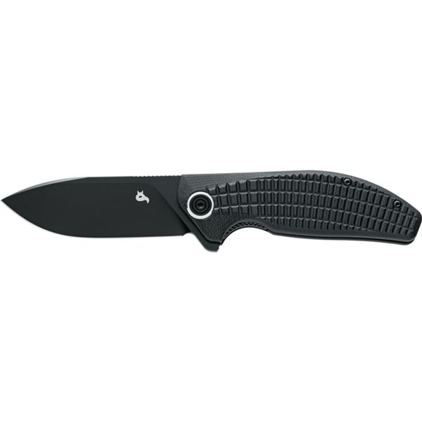 BLACK FOX ACUTUS FOLDING KNIFE, BLACK BLD STAINLESS STEEL D2, BLACK G10 HANDLE - CERAMIC BALL-BEARINGS