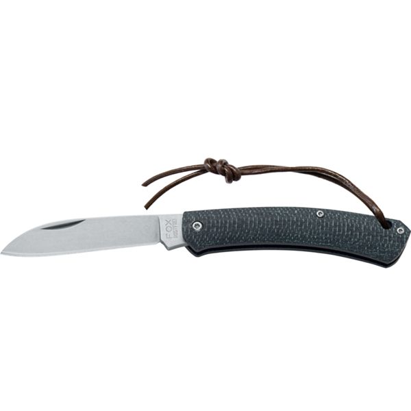 FOX NAUTA EDC SLIP JOINT FOLD. KNIFE, BLACK JUTA MICARTA hdl, 420C S/S STONEWASHED bld