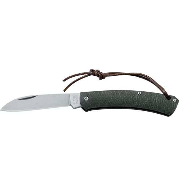 FOX NAUTA EDC SLIP JOINT FOLD. KNIFE, GREEN JUTA MICARTA hdl, 420C S/S STONEWASHED bld