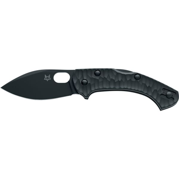 FOX/ANSO ZERO 2.0 DESERT WARRIOR FOLDING KNIFE STEEL BECUT TOP SHIELD BLACK BLADE, BLACK FRN HANDLE