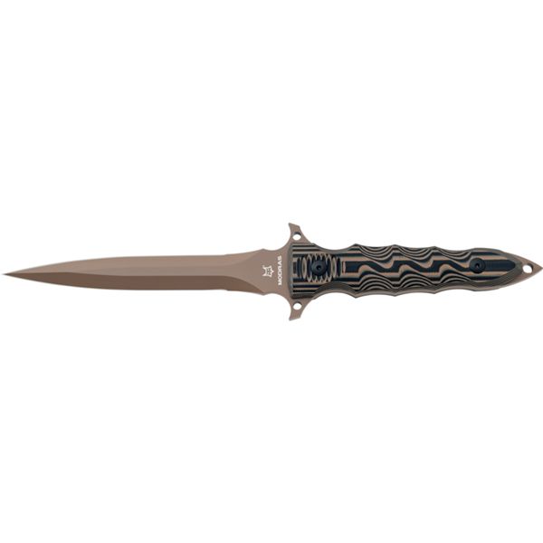 FOX KNIVES MODRAS FIXED KNIFE, BLUNT EDGE bld N690, BLACK/COYOTE G10 hdl