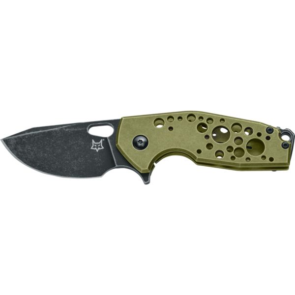 FOX/VOX SURU FOLD. KNIFE GREEN SW ALUMINUM hdl, N690 BLACK IDROGLIDER SW bld, WIRE CLIP