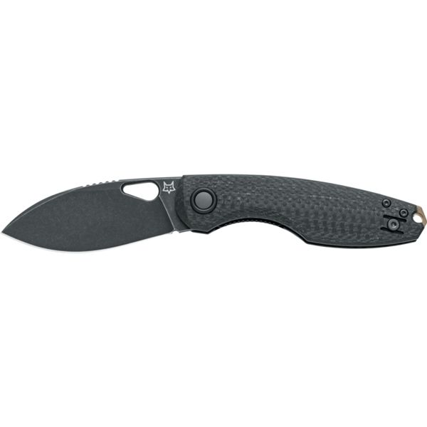 CHILIN FOLD. KNIFE, M398 BLACK PVD STONE WASHED bld, CARBON FIBER hdl