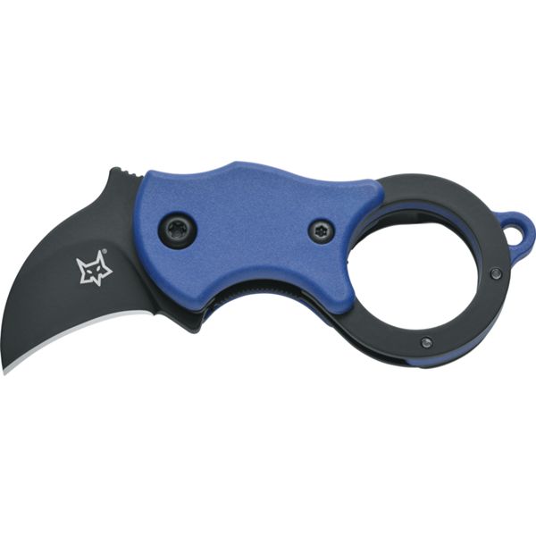 FOX MINI KA, FOLD. KNIFE BLUE NYLON hdl, 1.4116 S/S BLACK IDROGLIDER bld