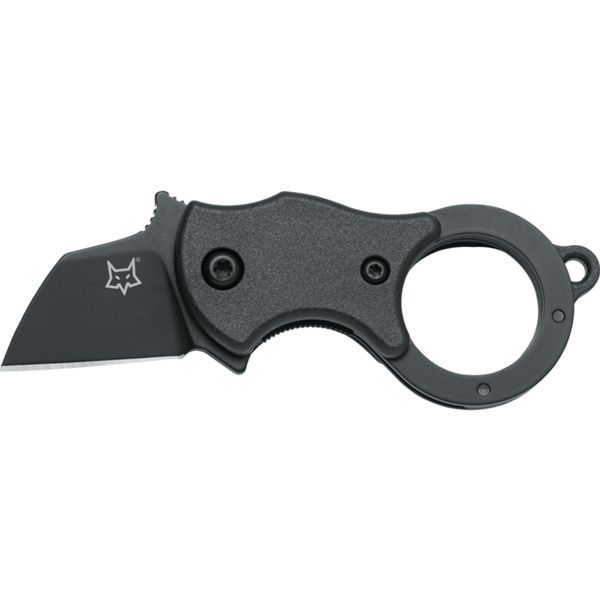 FOX MINI TA, FOLD. KNIFE BLACK NYLON hdl, 1.4116 S/S BLACK IDROGLIDER bld