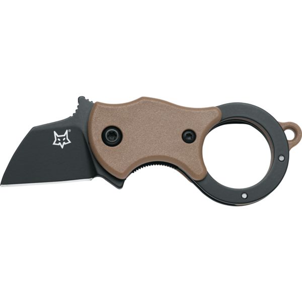 FOX MINI TA, FOLD. KNIFE COYOTE B. NYLON hdl, 1.4116 S/S BLACK IDROGLIDER bld