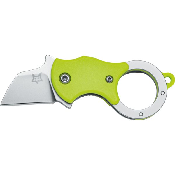 FOX MINI TA, FOLD. KNIFE GREEN NYLON hdl, 1.4116 S/S SANDBLASTED bld