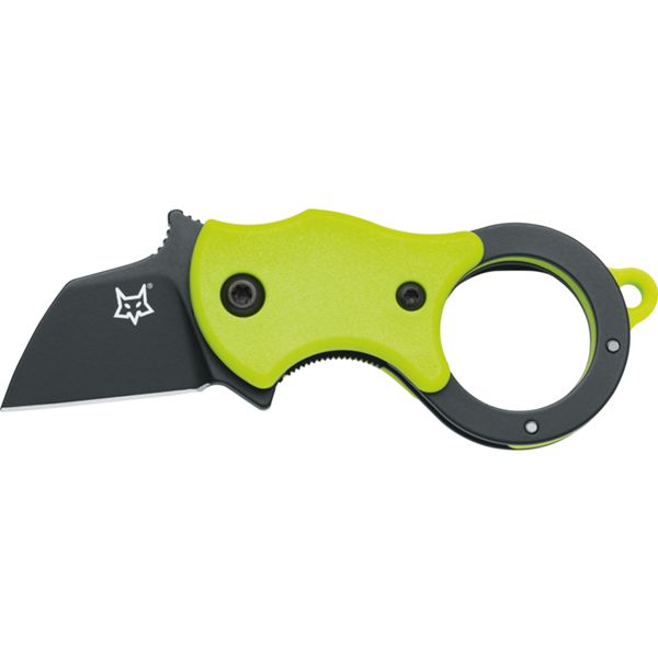 FOX MINI TA, FOLD. KNIFE GREEN NYLON hdl, 1.4116 S/S BLACK IDROGLIDER bld