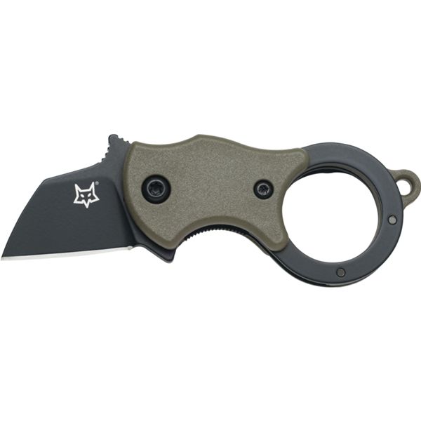 FOX MINI TA, FOLD. KNIFE OD GREEN NYLON hdl, 1.4116 S/S BLACK IDROGLIDER bld