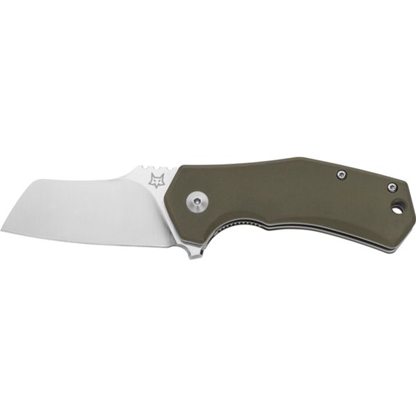 FOX ITALICO FOLD. KNIFE, M390 S/S SHEEPSFOOT SATIN bld, G10 OD GREEN hdl