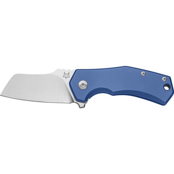 FOX ITALICO FOLD. KNIFE, M390 S/S SHEEPSFOOT SATIN bld, BLUE ANODIZED TITANIUM hdl