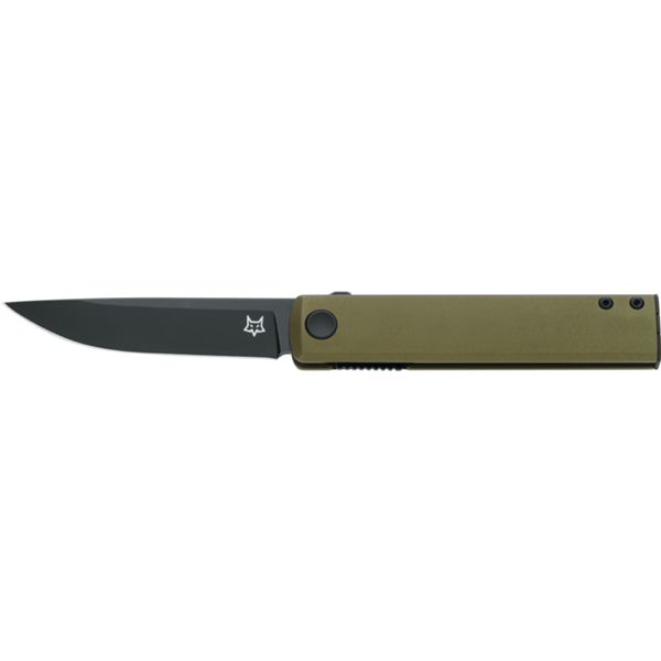 FOX CHNOPS FOLDING KNIFE, BECUT bld, GREEN ANODIZED ALUMINUM hdl