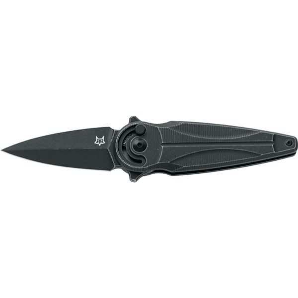 FOX/ANARCNIDE SATURN FOLDING KNIFE S/S N690co BLACK IDROG. SW bld, ALL. BLACK SW hdl