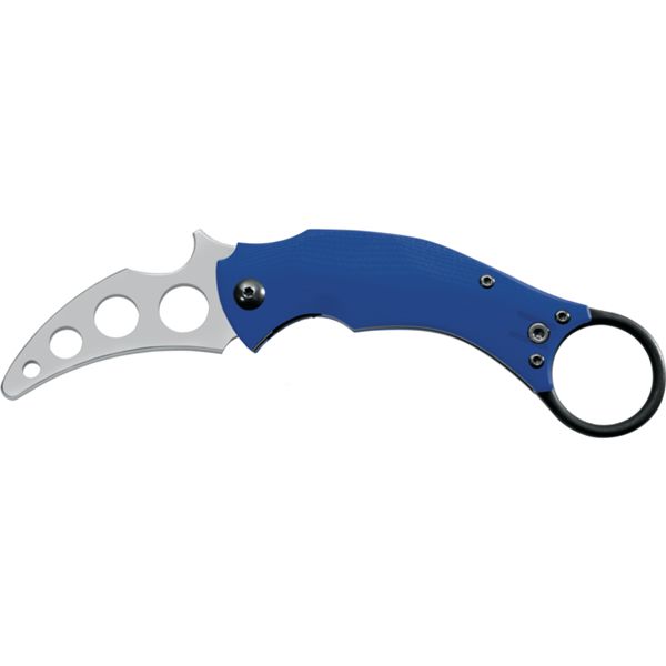 FOX BLACK BIRD FOX, BASTINELLI TRAINING KARAMBIT AISI 420 bld G10 BLUE hdl