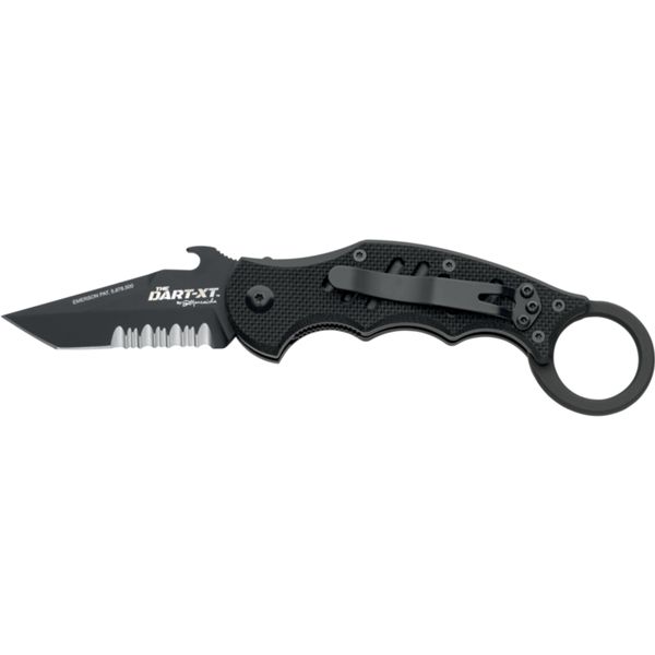 FOX DART XT, FOLD. KNIFE, LAWKS SYS, bld N690 BLK, hdl G10 BLK, SERRATED