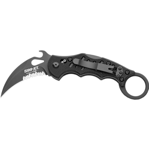 FOX KARAMBIT, FOLD. KNIFE, LAWKS SYSTEM, bld N690 CERAKOTE, hdl G10 BLK, SERRATED