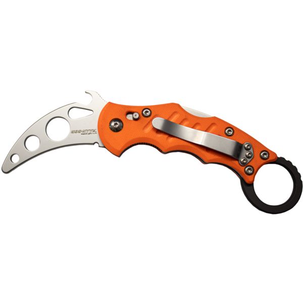 FOX KARAMBIT, FOLD. TRAINING KNIFE, LAWKS SYSTEM, bld N690 CERAKOTE, hdl G10 OR