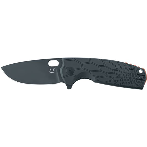 FOX/VOX CORE FOLD. KNIFE OD BLACK FRN hdl, N690 BLACK CERAKOTE bld, ORANGE SPACER