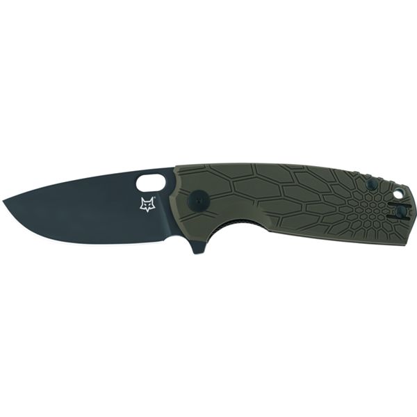 FOX/VOX CORE FOLD. KNIFE OD GREEN FRN hdl, N690 BLACK CERAKOTE bld, BLACK SPACER