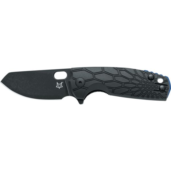 FOX/VOX BABY CORE FOLD. KNIFE BLACK FRN hdl, N690DARK STONEWASHED bld, BLU SPACER BLK CLIP & SCREWS