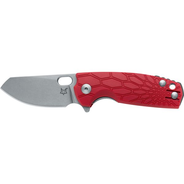 FOX/VOX BABY CORE FOLD. KNIFE RED FRN hdl, N690 STONEWASHED bld, GREY SPACER