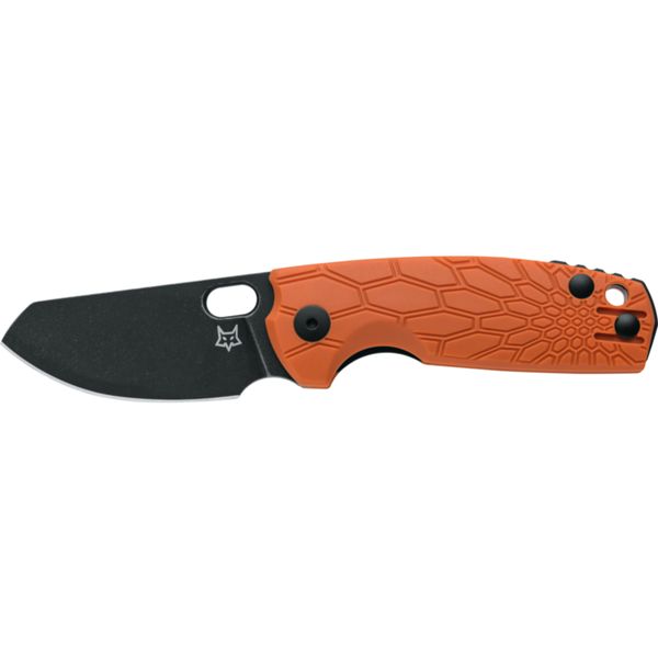 FOX/VOX BABY CORE FOLD. KNIFE ORANGE FRN hdl, N690DARK STONEWASHED bld, BLACK SPACER