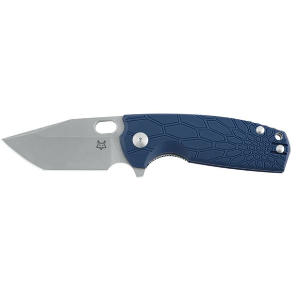 CORE TANTO, FOLDING KNIFE. N690CO ACID STONE WASHED bld, BLUE FRN hdl