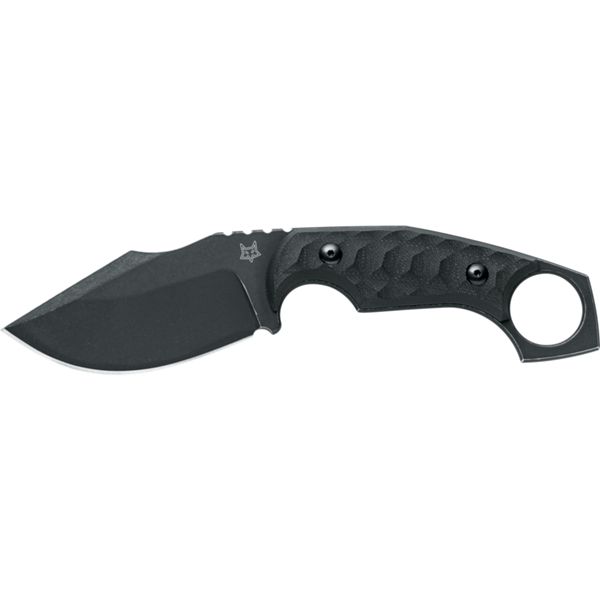 FOX KNIVES MONKEY THUMPER FIXED bld, S/S NIOLOX BLACK IDROGLIDER STONEWASHED bld, G10 BLACK hdl