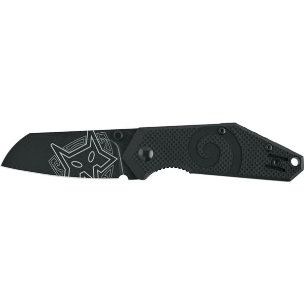 FOX KEA FOLDING KNIFE N690 BLACK STONE WASHED bldBLACK G10 hdl