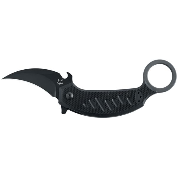 FOX PIKAL KARAMBIT KNIFE, BLACK IDROGLIDER bldBLACK G10 HNDL