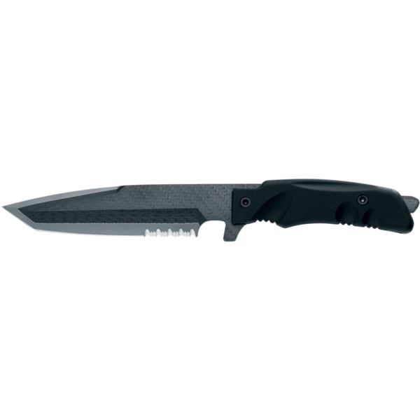 FOX STEALTH CARBONTITAN TANTO FIXED bld STYLE BLACK, FORPRENE hdl