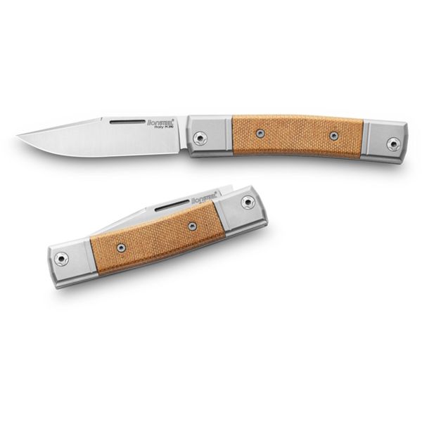 BestMan - ONE M390 Clip bld, Natural Canvas hdl, Titanium Bolster & liners