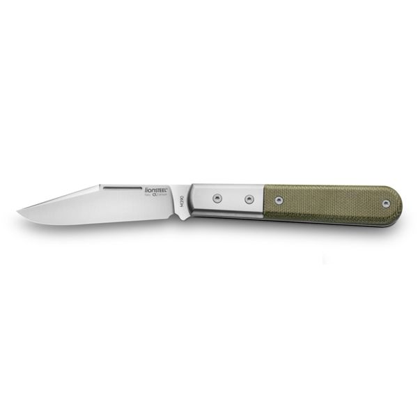 BARLOW - Clip M390 blade, green Canvas Handle, Ti Bolster & liners