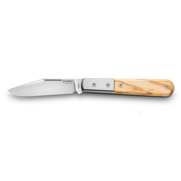 BARLOW - Clip M390 blade, Olive wood Handle, Ti Bolster & liners