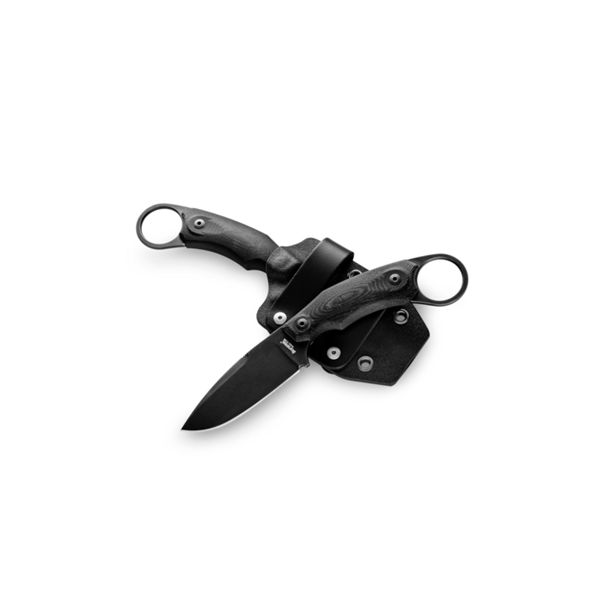 H2 - Fixed bld M390 BLACK WASHED, Solid G10 handle, KYDEX sheath