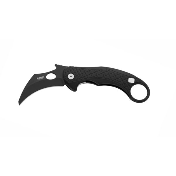 L.E.One - Folding knife Chemical Black MagnaCut bld, BLACK aluminum hdl