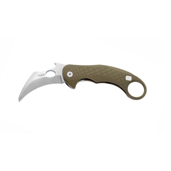 L.E.One - Folding knife STONEWASHED MagnaCut bld,GREEN aluminum hdl