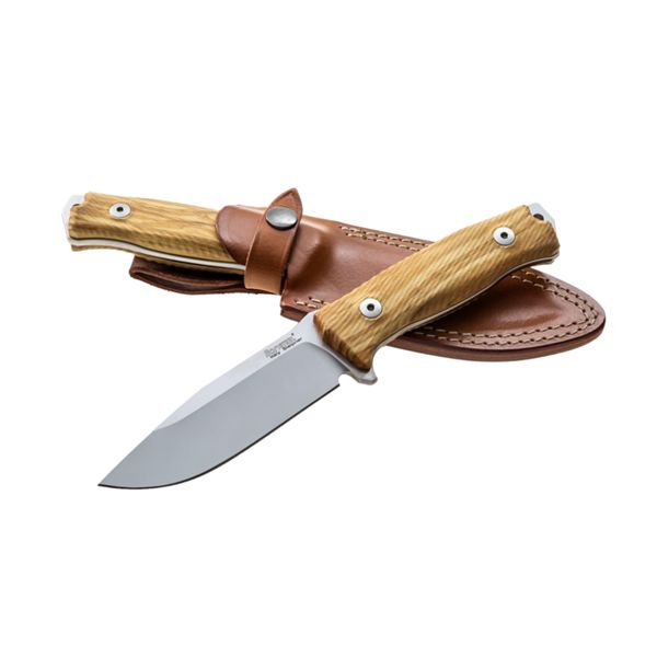 M5 - Fixed knife knife SLEIPNER bld Olive wood hdl, leather sheath