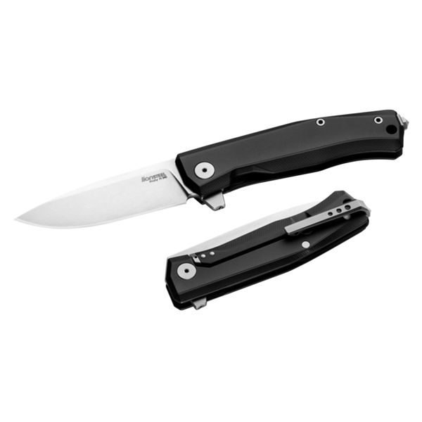 MYTO - Folding knife STONEWASHED M390 bld, BLACK aluminum hdl