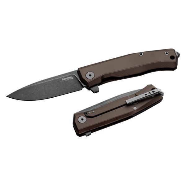 MYTO - Folding knife OLD BLACK M390 bld, EARTH BROWN aluminum hdl