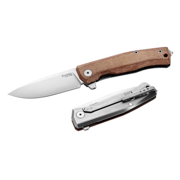 MYTO - Folding knife M390 bld, NATURAL Canvas hdl