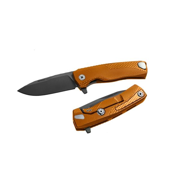 ROK - ORANGE Aluminum knife, RotoBlock, Chemical Black bld M390