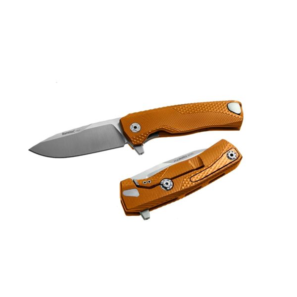 ROK - ORANGE Aluminum knife, RotoBlock, satinfinish bld M390