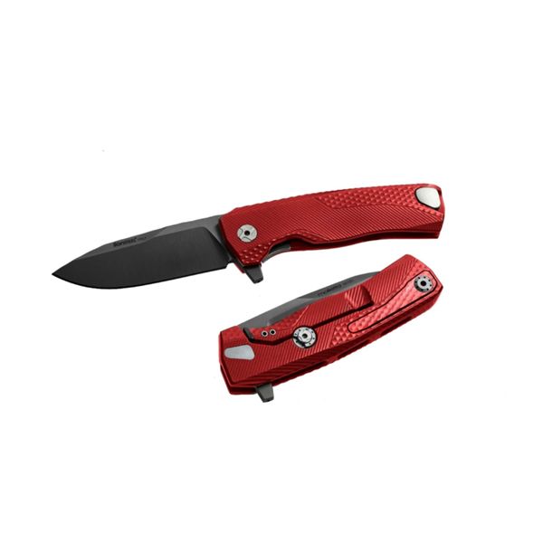 ROK - RED Aluminum knife, RotoBlock, Chemical Black bld M390