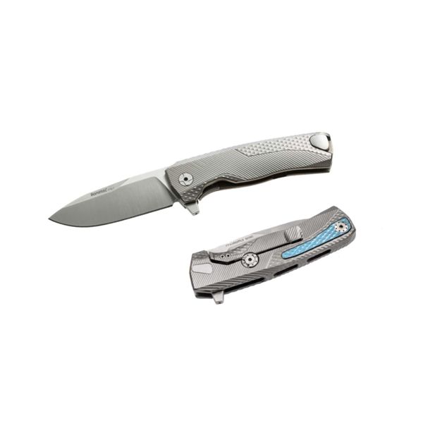 ROK - Solid Titanium knife, RotoBlock. M390, GREY w/ FLIPPER