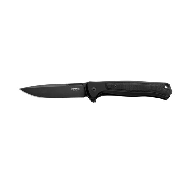 SKINNY - Solid BLACK Aluminum knife, MagnaCut blade OLD BLACK, Black Canvas inlay