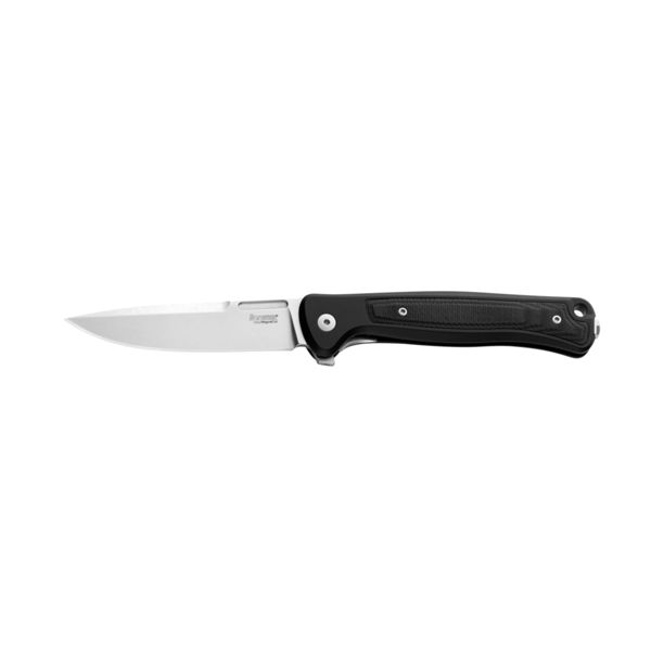 SKINNY - Solid BLACK Aluminum knife, MagnaCut blade STONE WASHED, Black Canvas inlay