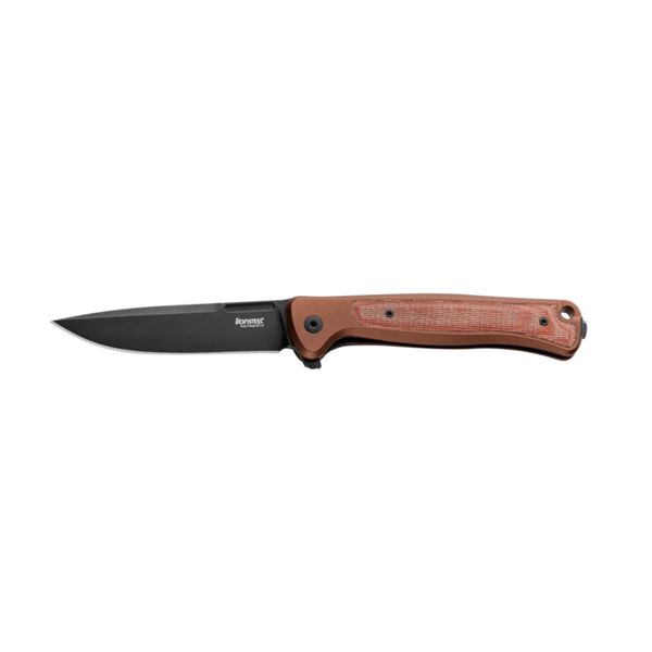 SKINNY - Solid EARTH Aluminum knife, MagnaCut blade OLD BLACK, Natural Canvas inlay