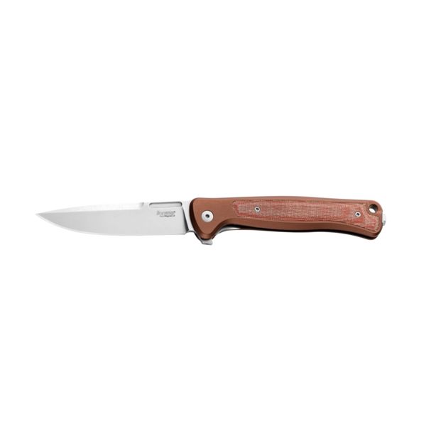 SKINNY - Solid EARTH Aluminum knife, MagnaCut blade STONE WASHED, Natural Canvas inlay